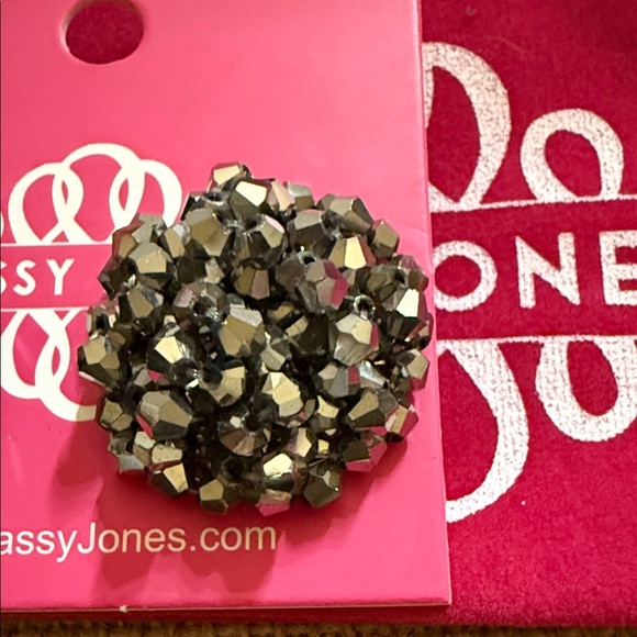 Sassy Jones Silver Malia Glass Stud Earrings - Picture 2 of 3